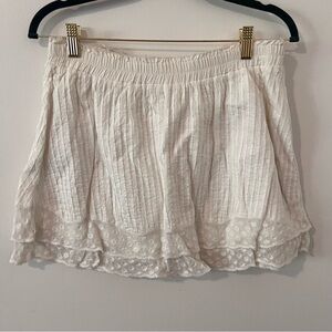 LoveShackFancy White Eyelet Mini Skirt Size Small